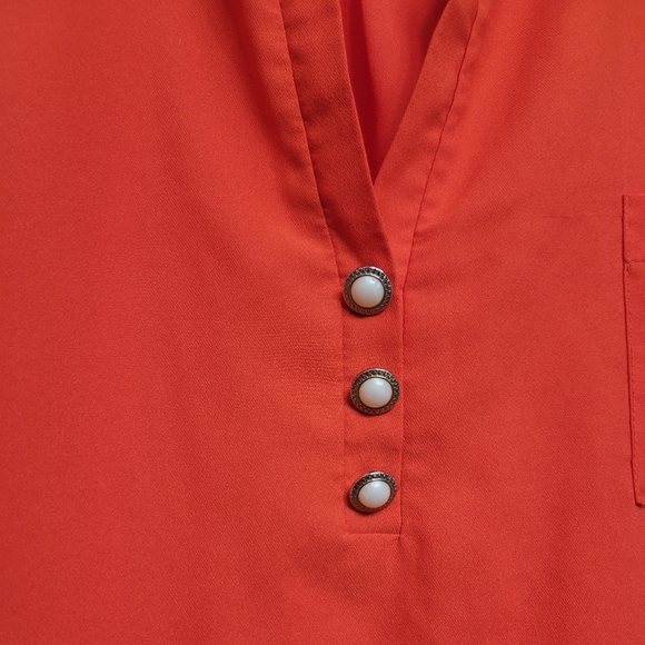 Everly Chiffon Sleeveless Top with Vintage Vibes size Large - Picture 7 of 8